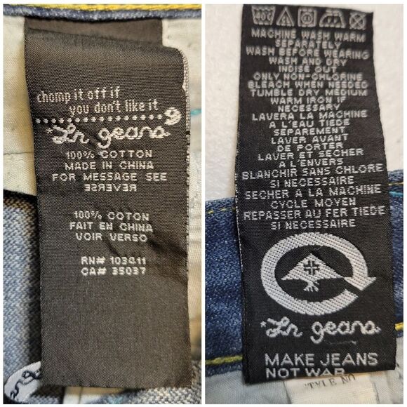 LRG Colorful Embroidered Wide Leg Baggy Denim Jeans - Picture 9 of 15